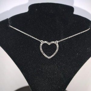 5ct Black Diamond on sterling silver shaped Heart